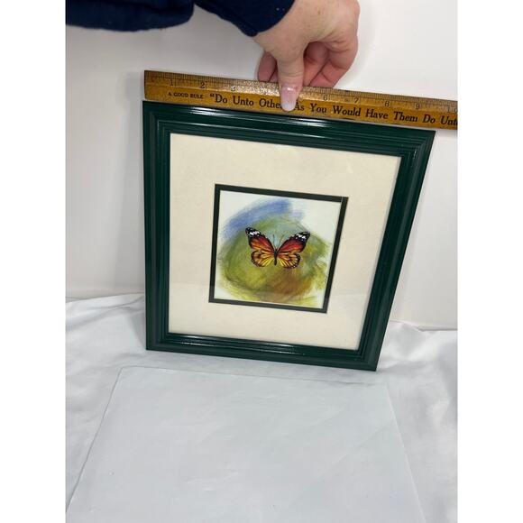 Monarch Butterfly Green Framed Wall Art 9x10 - Picture 6 of 7